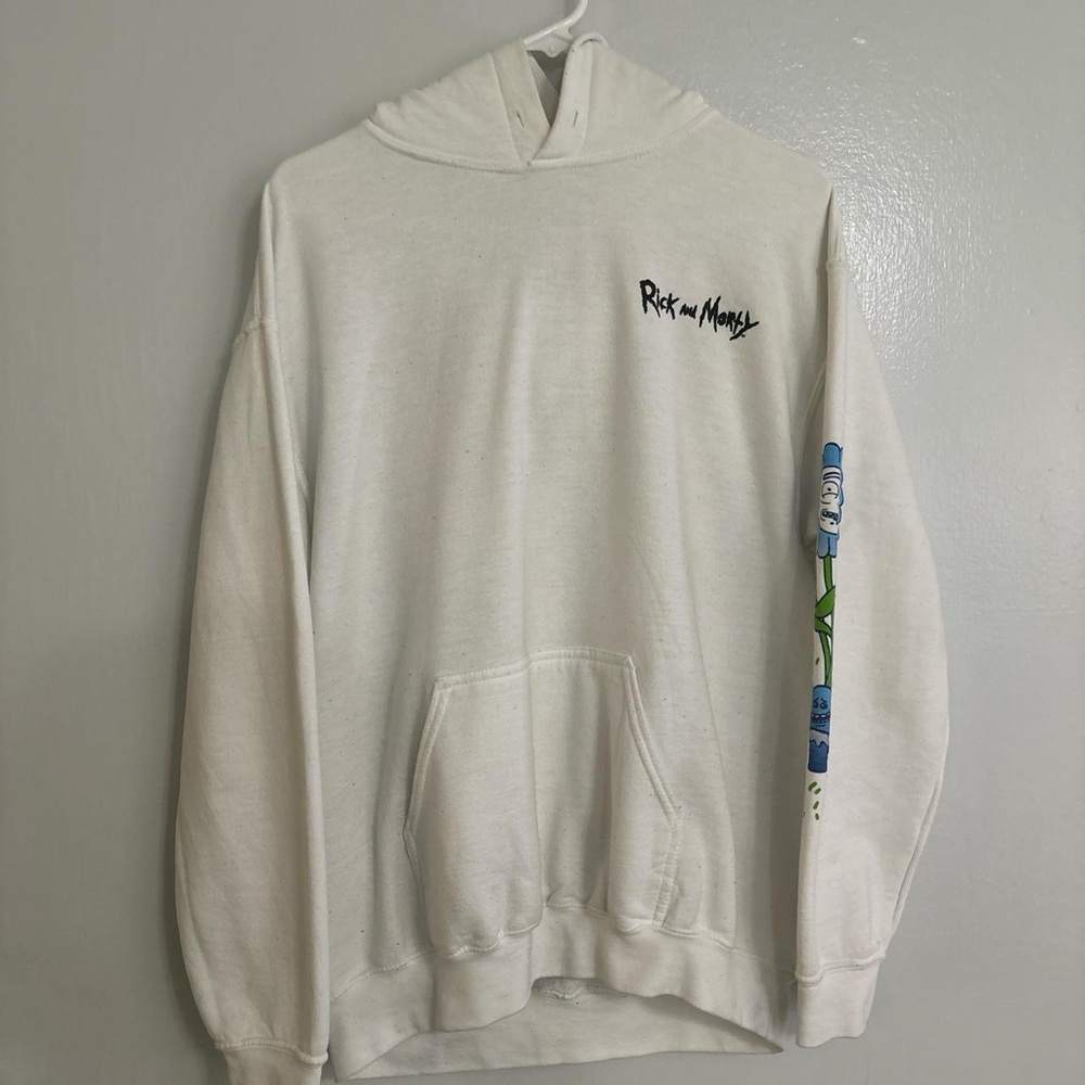 Rick & Morty Hoodie Men's
Large Dub-Dub White Sweatshirt Psychedelic Adult M